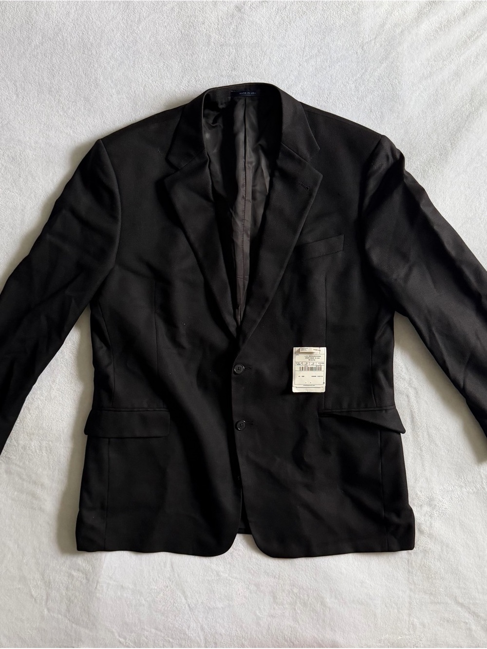 Joseph Abboud 100% Loro Piana Super 120s
Wool Black Blazer Size 46L Made In USA